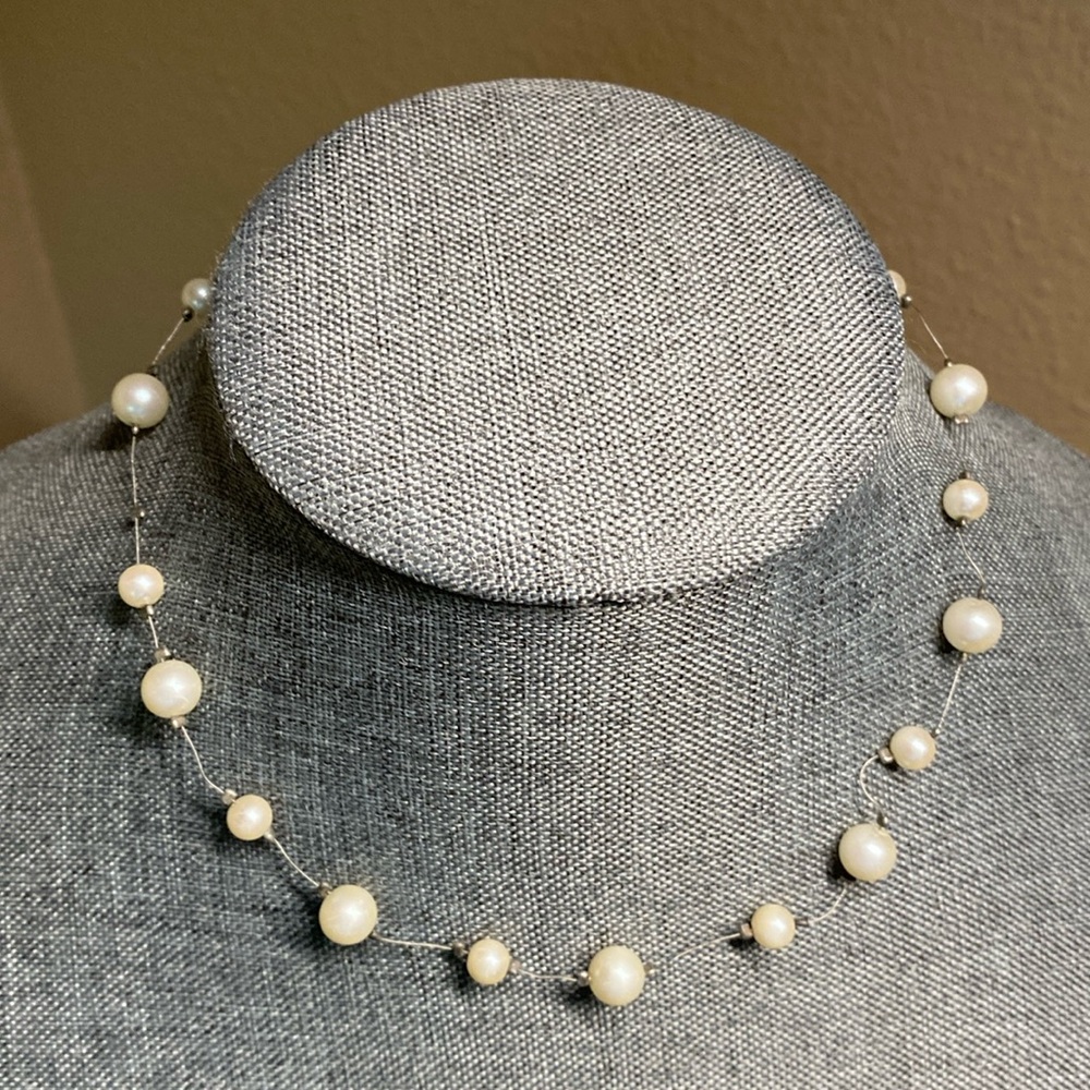 Vintage Floating Pearls Necklace